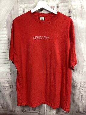 Nebraska Red T-shirt Short Sleeve Rhinestones XL